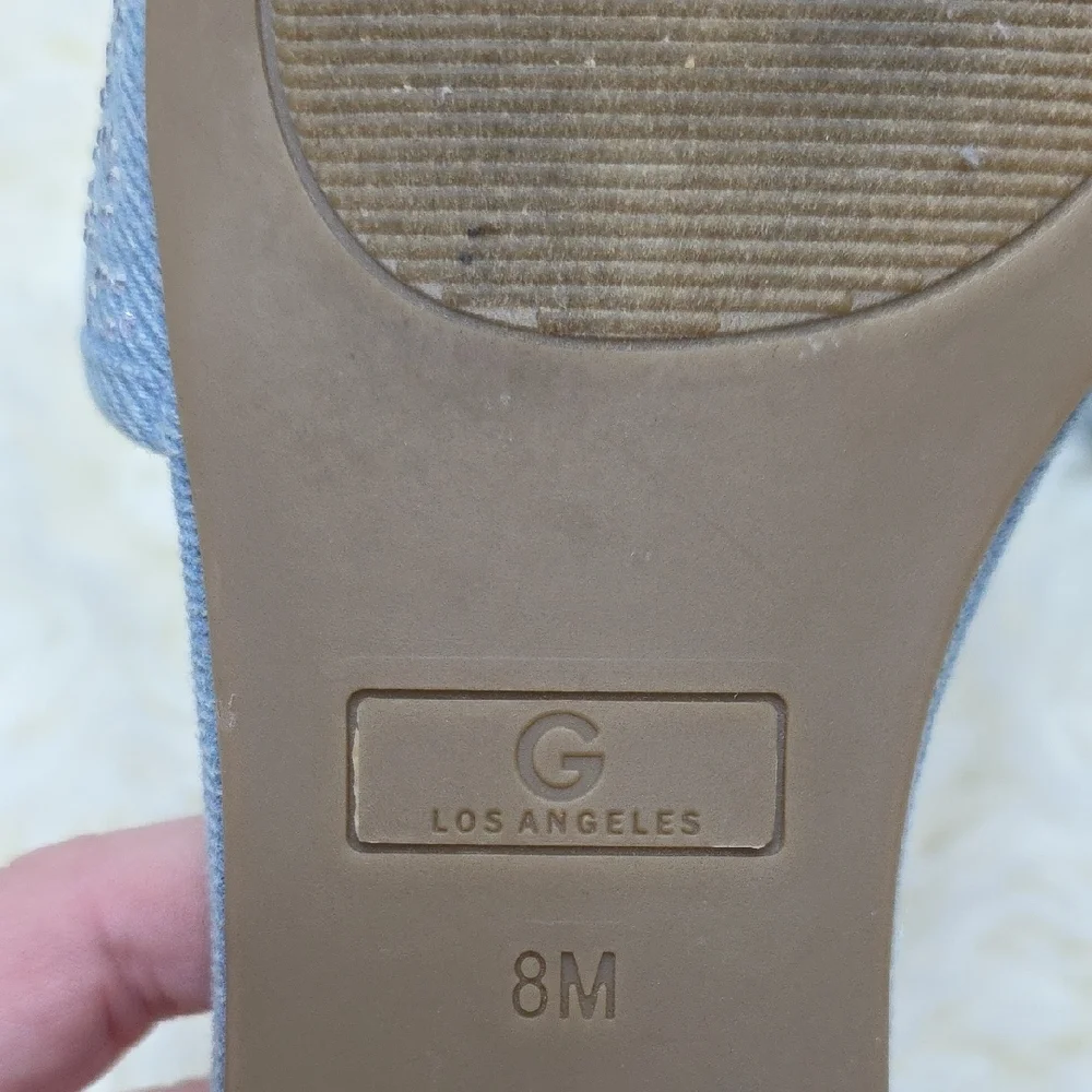 GBG Los Angeles Light Blue Slide Sandals